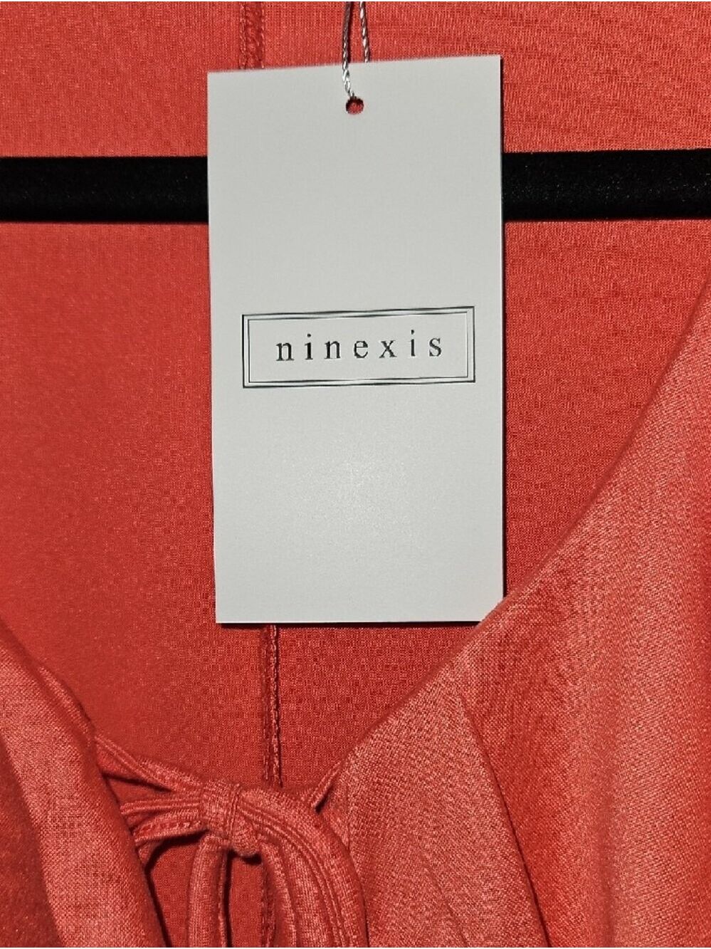 Ninexis Coral Ruffle Tie-Front Women's Top - Picture 6 of 7